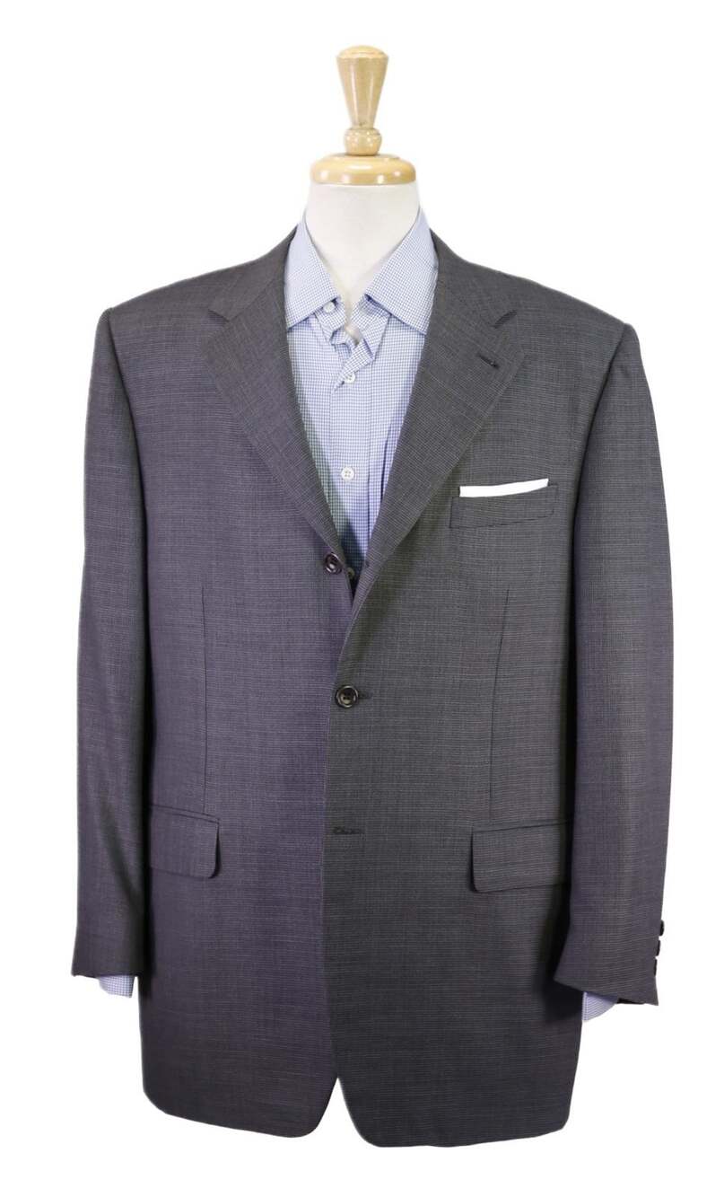 Canali Gray Black Knit Woven Super 120's Wool Sportcoat Blazer 42R